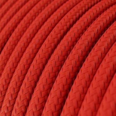 Cavo elettrico Ultra Soft in silicone rivestito in tessuto Rosso Fuoco lucido - RM09 rotondo 2x0,75 mm