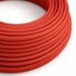 Câble électrique Ultra Soft en silicone recouvert de tissu Rouge Feu brillant - RM09 rond 2x0,75mm