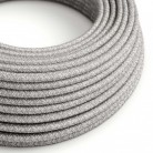 Cavo elettrico Ultra Soft in silicone rivestito in lino Grigio Melange - RN02 rotondo 2x0,75 mm