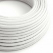 Cavo elettrico Ultra Soft in silicone rivestito in cotone Bianco Ottico - RC01 rotondo 2x0,75 mm