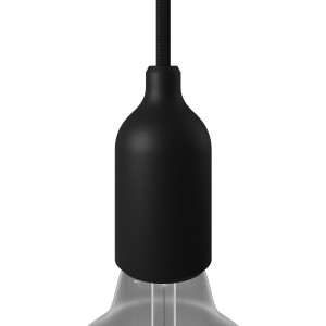 Kit portalampada E27 in silicone con serracavo nascosto