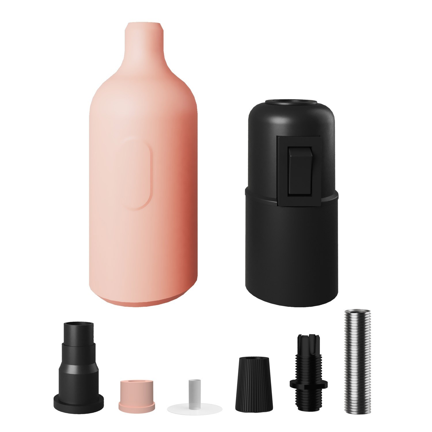 Kit douille E27 en silicone avec interrupteur et serre-câble dissimulés