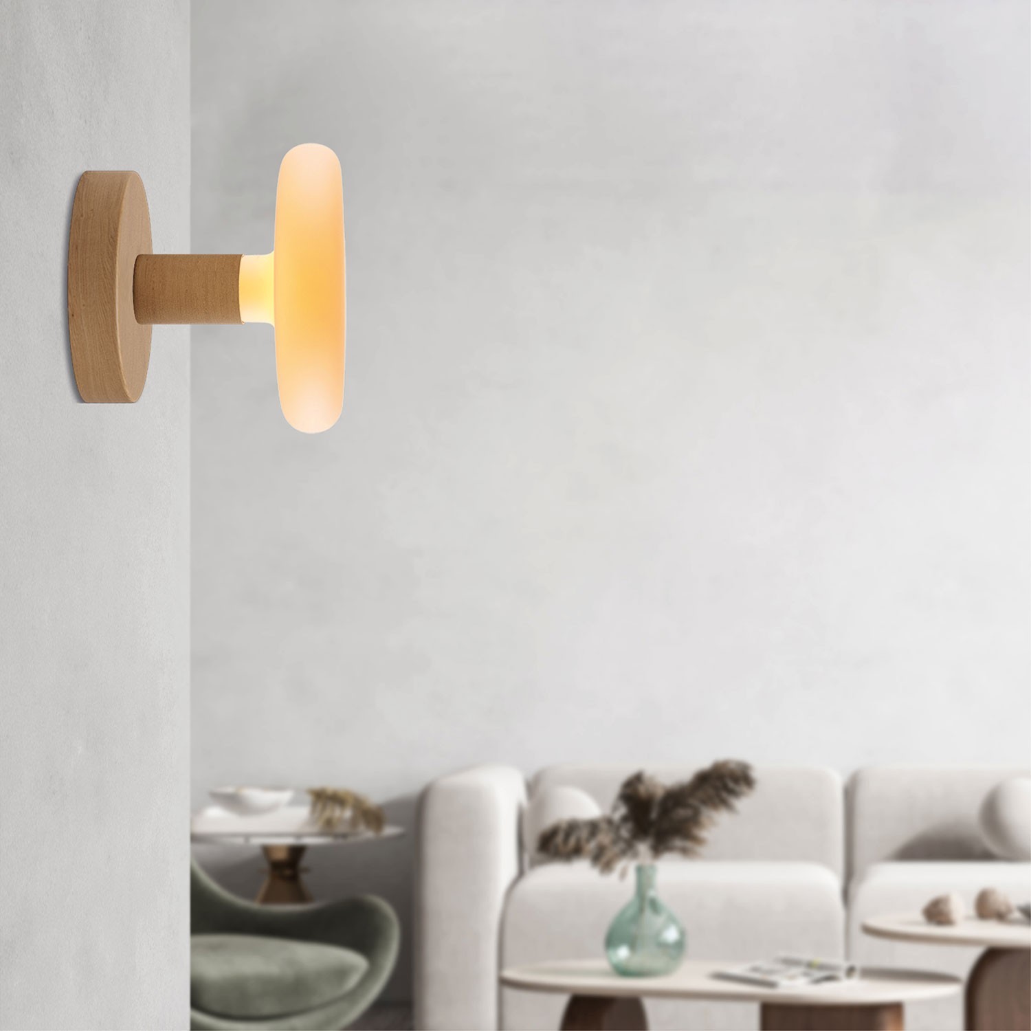 Lampada Fermaluce in legno con lampadina Dash