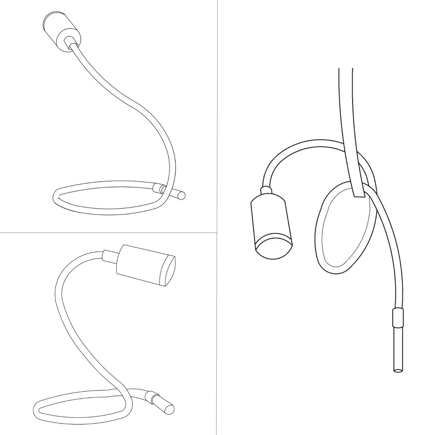 GU1d-one Lampada snodabile senza base con mini faretto LED