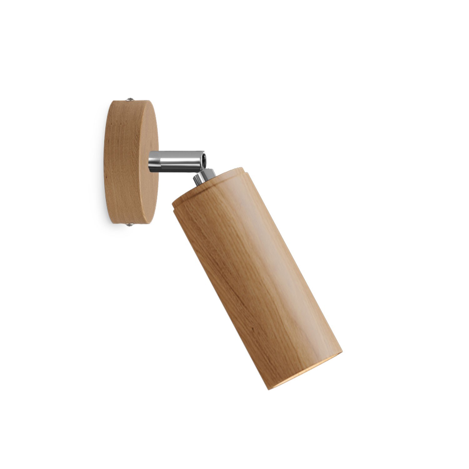 Fermaluce Wood avec spot en bois orientable et abat-jour Tub-E14