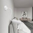 Lampe Fermaluce Flex 30 avec mini rosace avec interrupteur et spot avec abat-jour Tub-E14