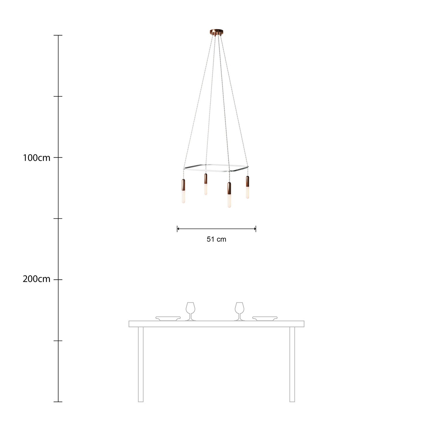 Lustre Cage avec 4 bras P-Light