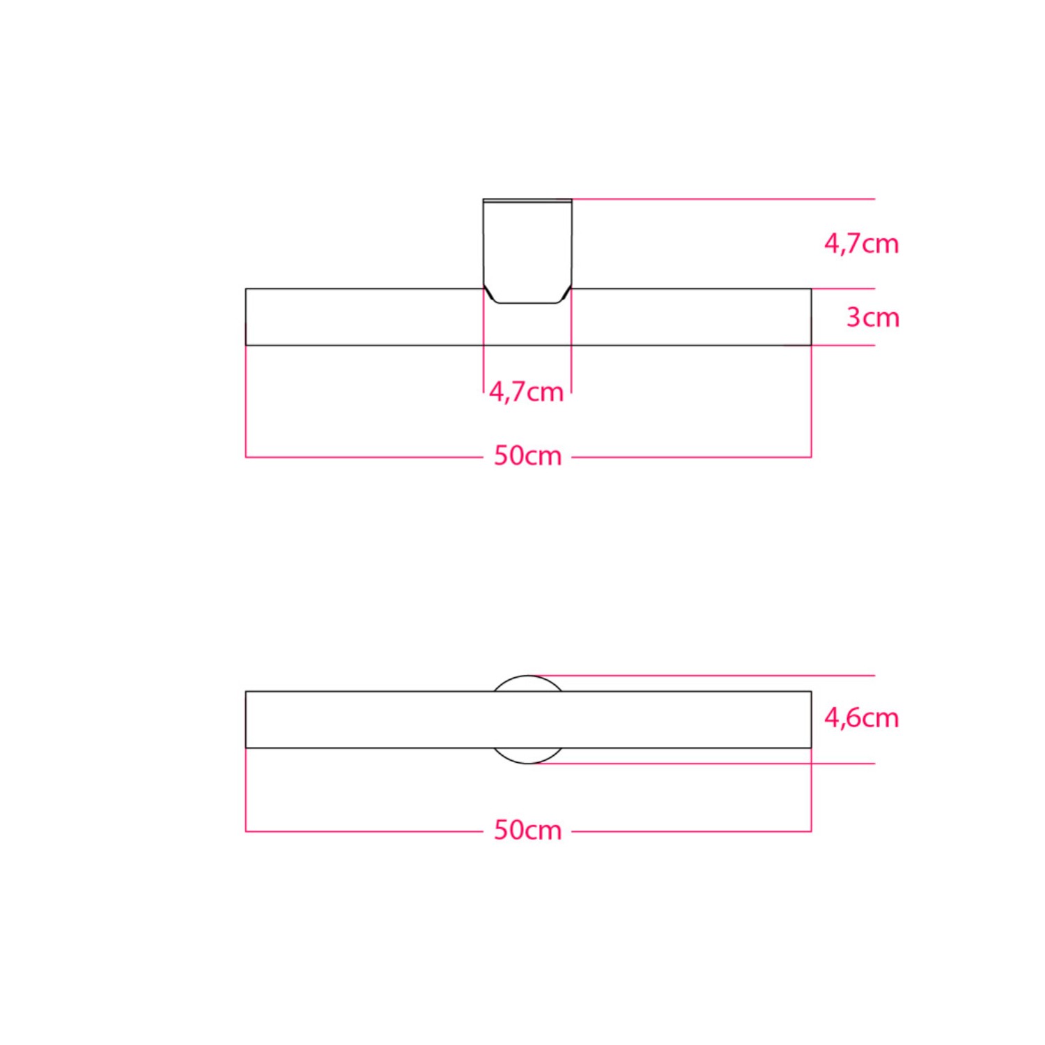 Applique ou plafonnier esse14 pour ampoule LED linéaire S14d - Waterproof IP44