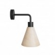 Lampe Fermaluce avec abat-jour en bois de forme conique et extension courbée