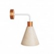 Lampe Fermaluce avec abat-jour en bois de forme conique et extension courbée