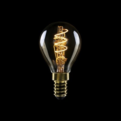 Ampoule Dorée LED Carbon Line avec filament en spirale Mini Globe G45 2,5W 136Lm E14 1800K Dimmable - C02