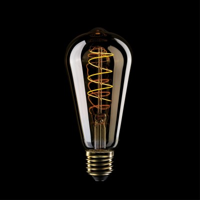 LED Glühbirne Golden Carbon Line Spiral-Filament Edison ST64 4W 250Lm E27 1800K Dimmbar - C04