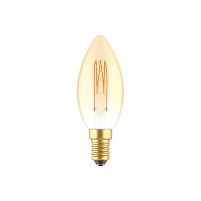 Lampadina LED Dorata Carbon Line filamento verticale Candela C35 3,5W 300Lm E14 2700K Dimmerabile - C51