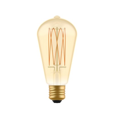 Lampadina LED Dorata Carbon Line filamento verticale Edison ST64 7W 640Lm E27 2700K Dimmerabile - C54