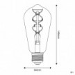 Goldfarbene LED Glühbirne B01 Linie 5V Spiralfilament Edison ST64 1,3W E27 dimmbar 2500K