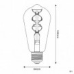 Lampadina LED dorata B01 Linea 5V Filamento a spirale Edison ST64 1,3W E27 Dimmerabile 2500K