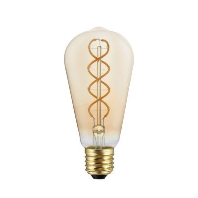 Ampoule LED dorée B01 Ligne 5V Filament à spirale Edison ST64 1,3W E27 Dimmable 2500K