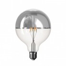 Ampoule LED demi-sphère argent B05 Ligne 5V Filament Court Globo G125 1,3W E27 Dimmable 2500K