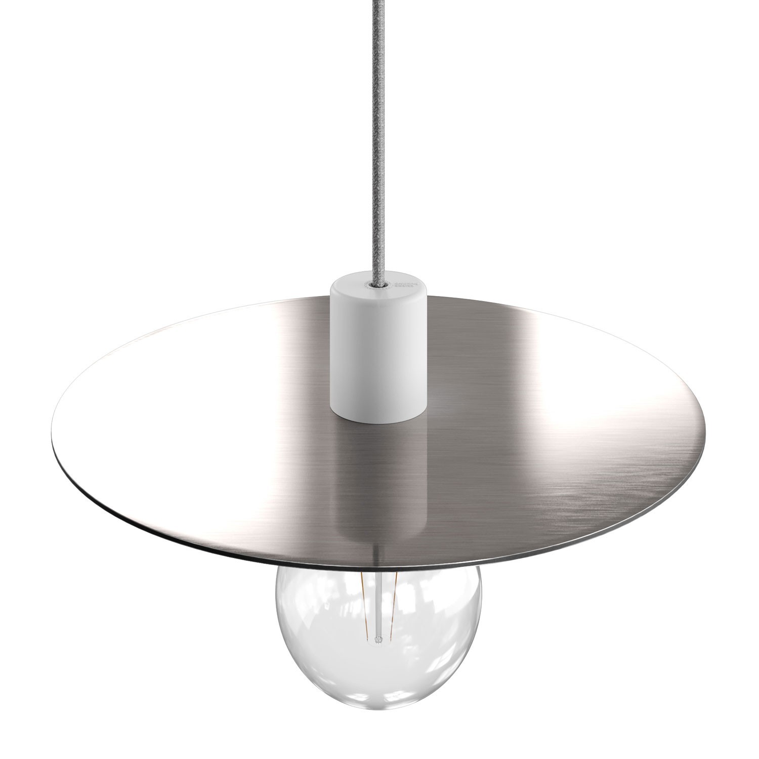 EIVA ELEGANT Lampada a sospensione con 5 m cavo tessile, paralume Ellepì, rosone e portalampada in silicone IP65 waterproof