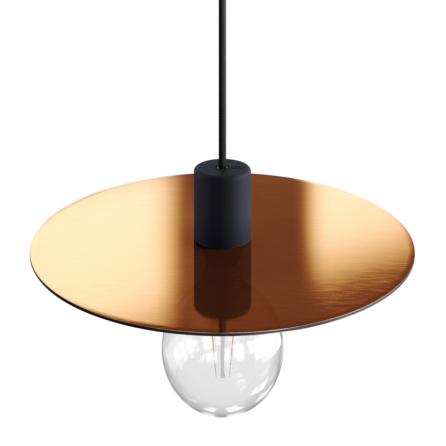 EIVA ELEGANT Lampada a sospensione con 5 m cavo tessile, paralume Ellepì, rosone e portalampada in silicone IP65 waterproof