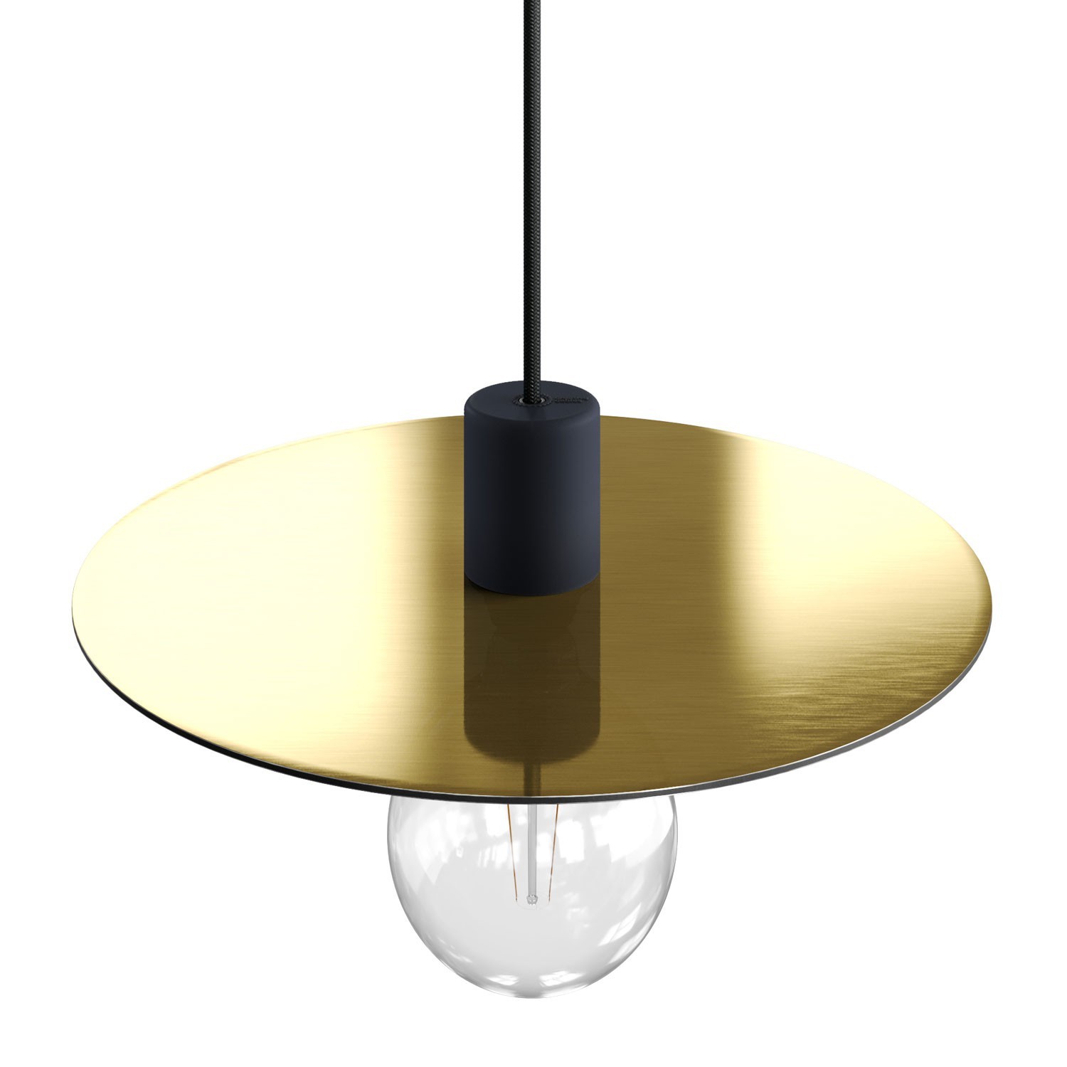 EIVA ELEGANT Lampada a sospensione con 5 m cavo tessile, paralume Ellepì, rosone e portalampada in silicone IP65 waterproof