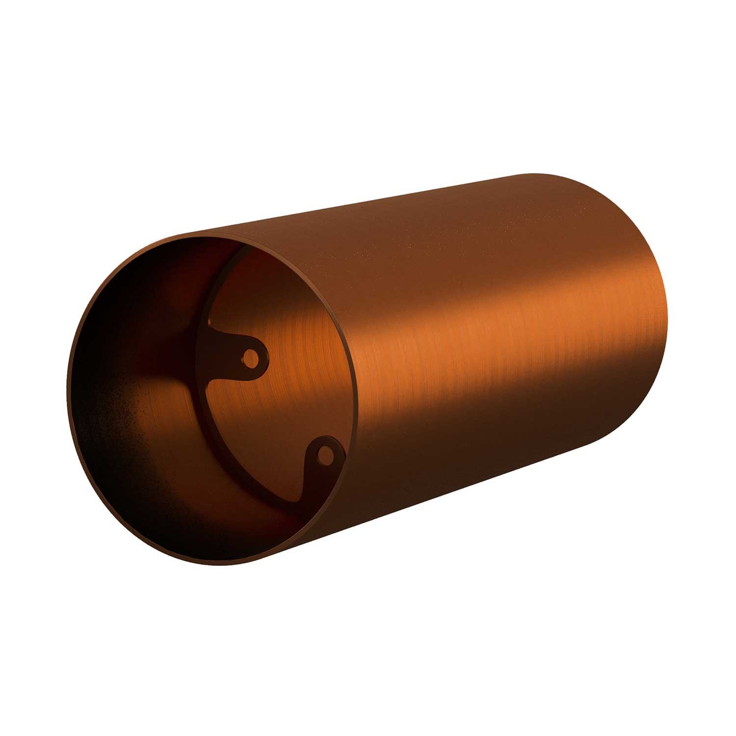 Tub-E14, tubo in metallo per faretto con portalampada doppia ghiera E14