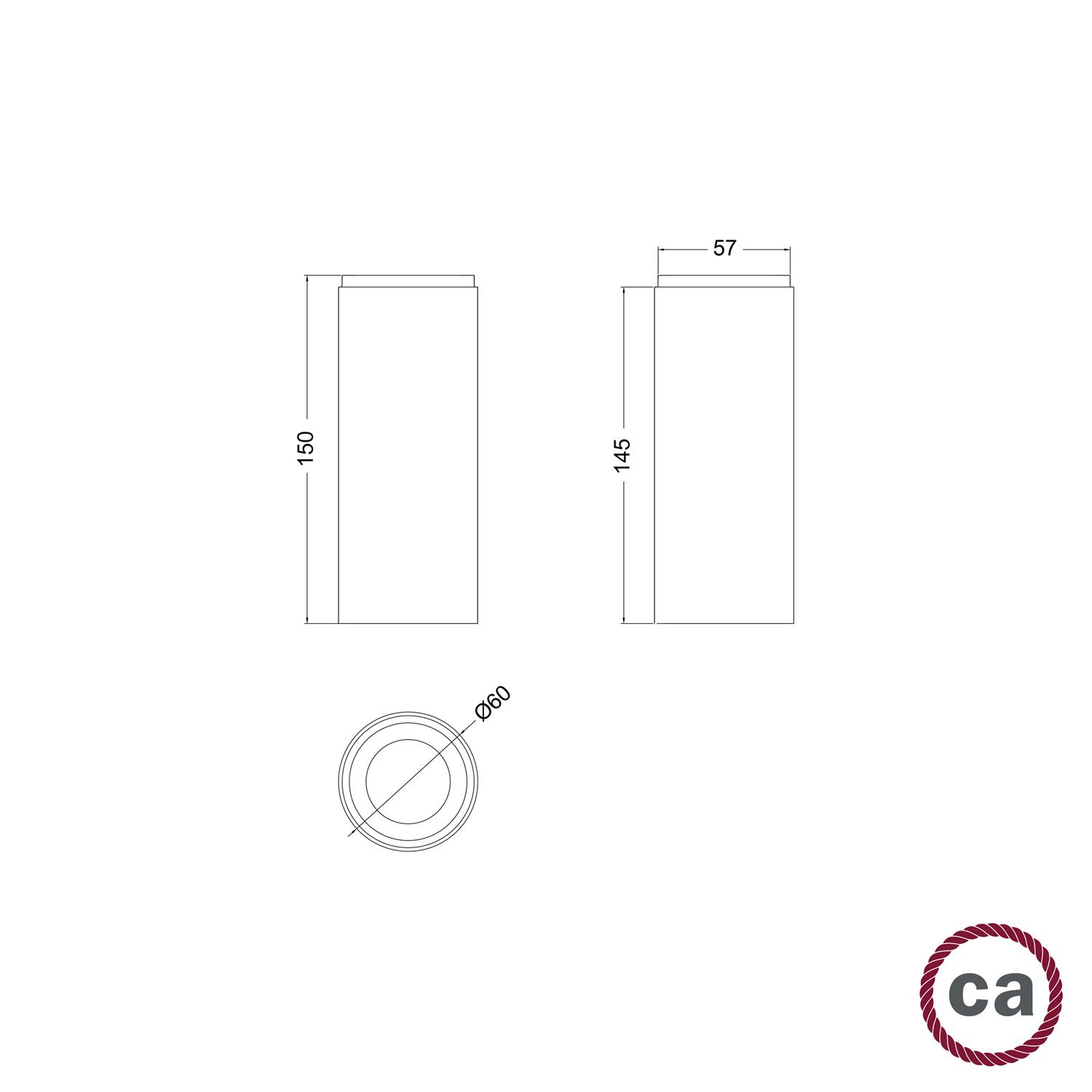 Tub-E14, Holzrohr für Strahler mit E14 Lampenfassung mit Doppelklemmring