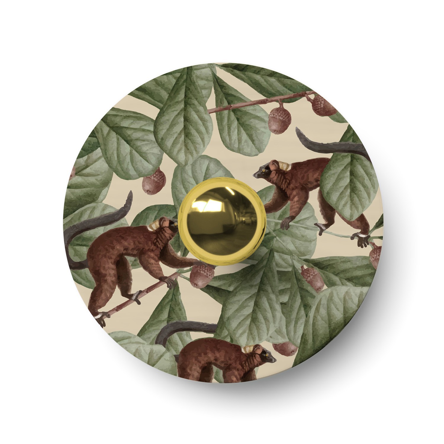 Abat-jour mini plat Ellepì avec animaux de la jungle 'Wildlife Whispers', diamètre de 24 cm - Fabriqué en Italie