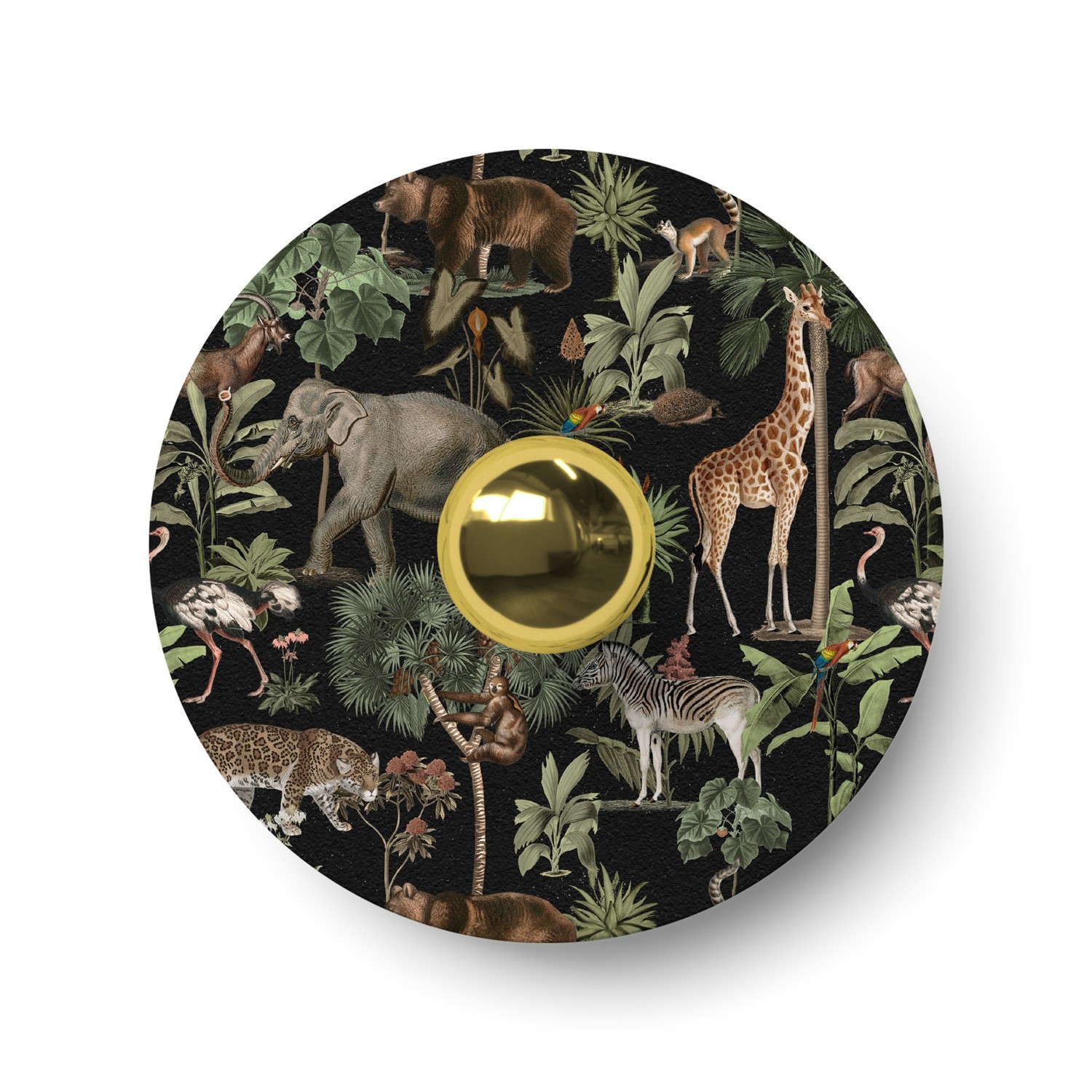 Wand- oder Deckenlampe mit Lampenschirm mit Dschungeltieren 'Wildlife Whispers' - Wasserdicht IP44