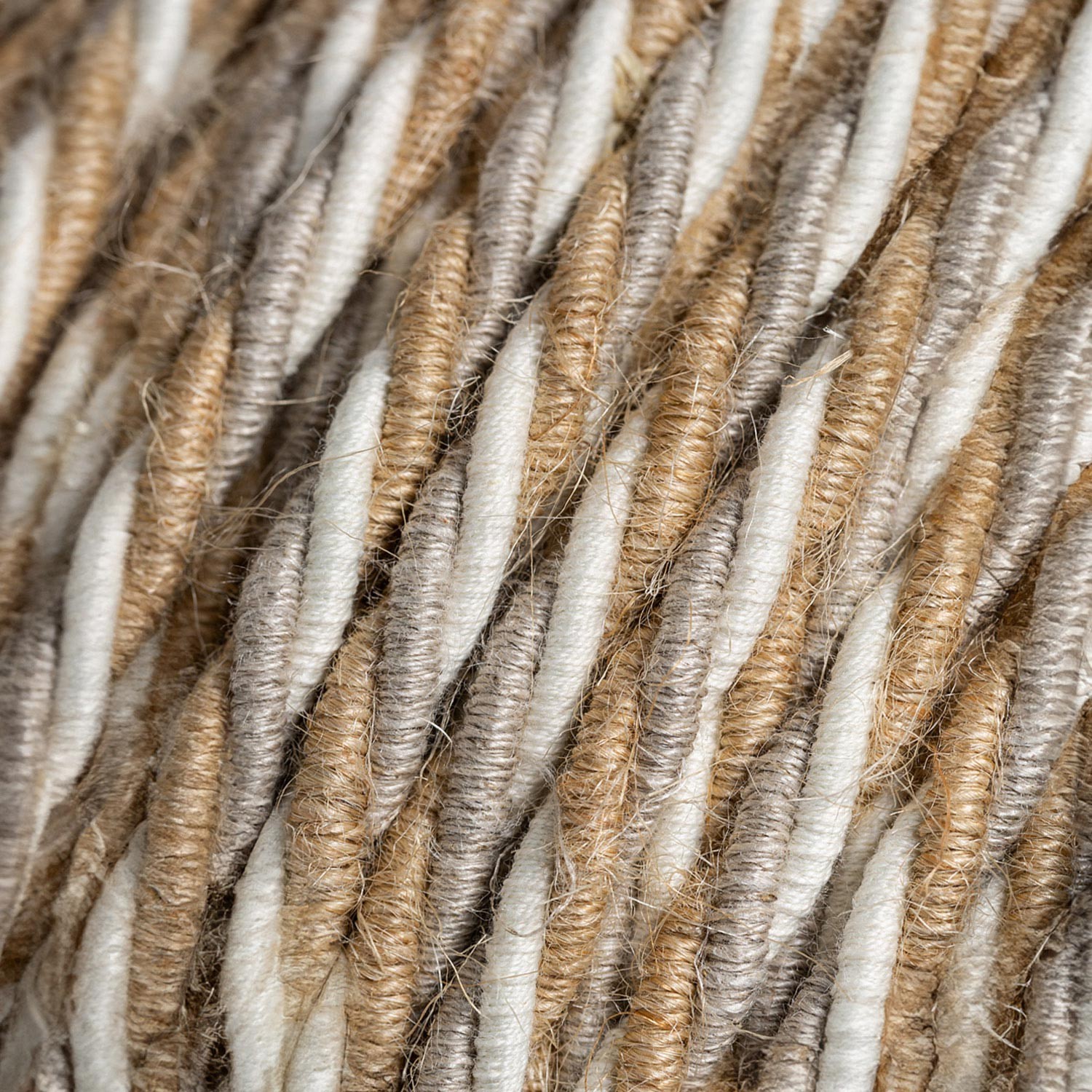Elektrisches Kabel geflochten überzogen mit Jute, Baumwolle und natürliche Leinen Country TN07