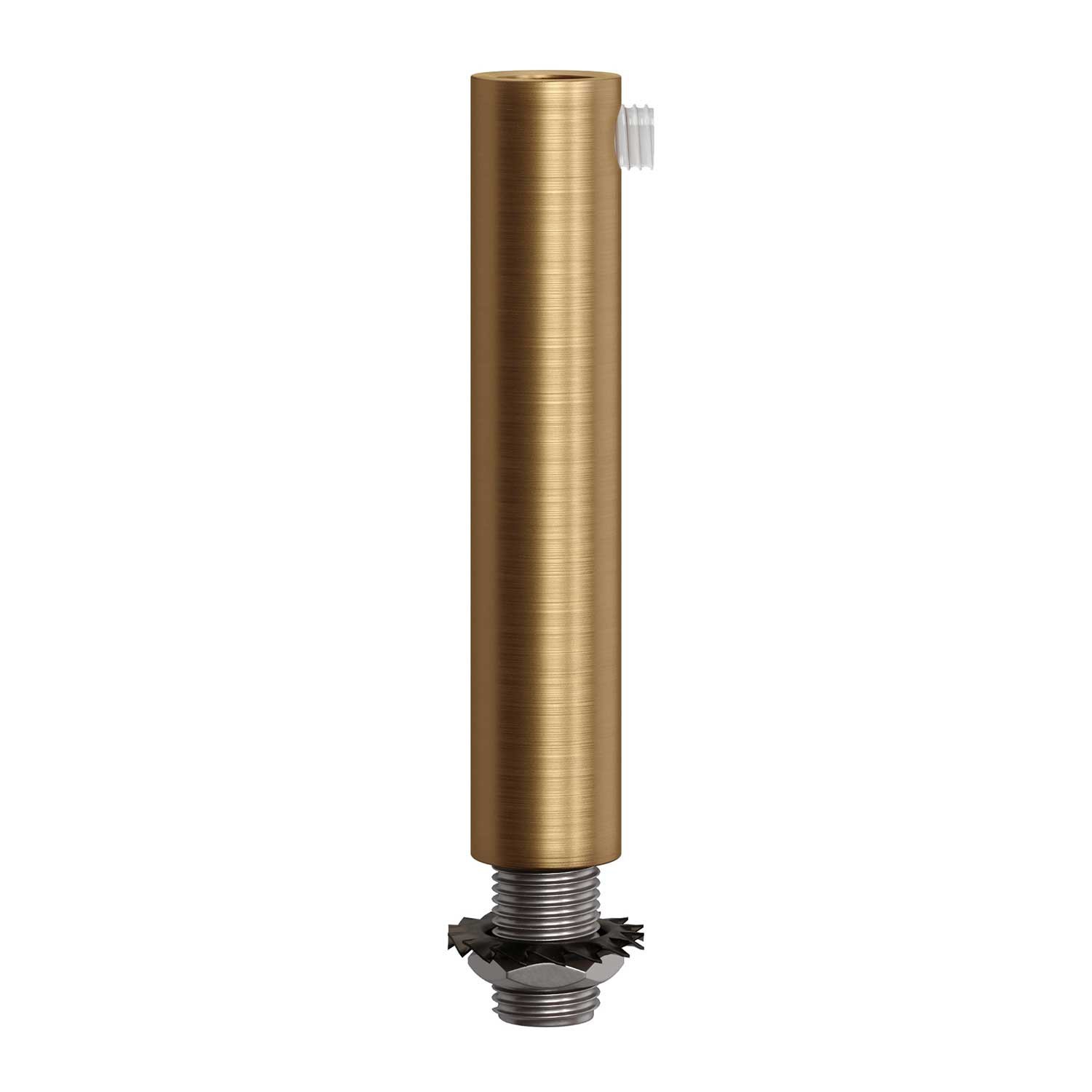 Serre-câble cylindrique en métal long 7 cm avec tige, écrou et rondelle