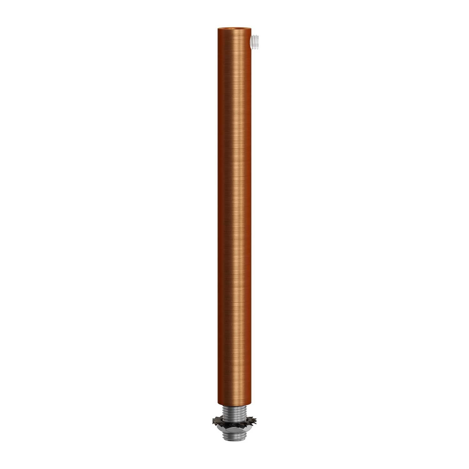 Runde Zugentlastung aus Metall, 15 cm lang, komplett mit Gewinderohr, Mutter und Unterlegscheibe
