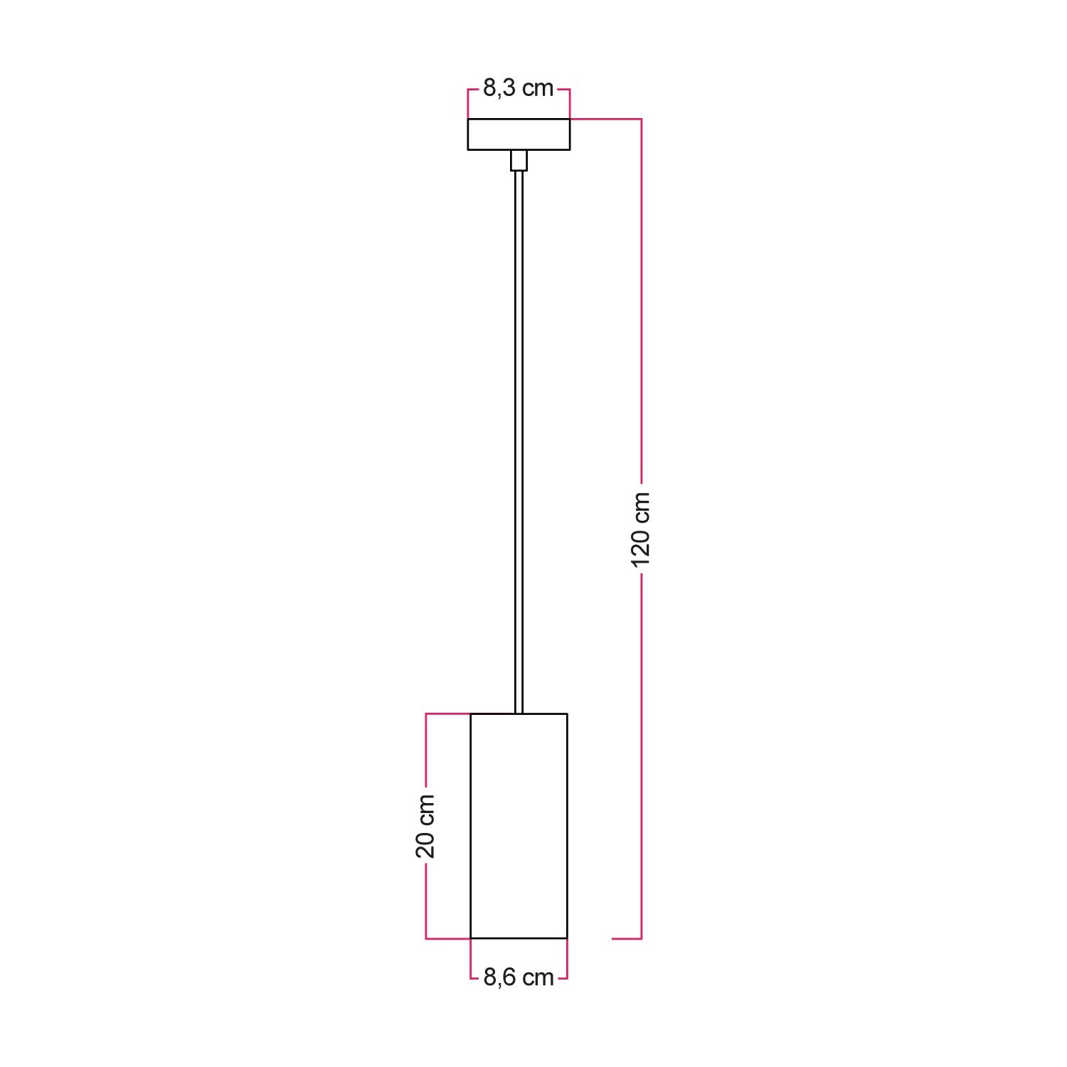 Lampada a sospensione con paralume in legno per faretto Tub-E27