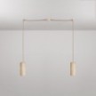 Lampe à suspension à 2 bras avec abat-jours en bois pour projecteur Tub-E27