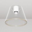 Plafoniera design con lampadina Ghost a cono trasparente