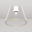 Plafoniera design con lampadina Ghost a cono trasparente