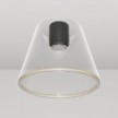 Plafoniera design con lampadina Ghost a cono trasparente