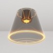 Plafoniera design con lampadina Ghost a cono smoky