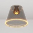 Plafoniera design con lampadina Ghost a cono smoky