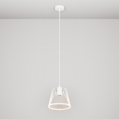 Lampada a sospensione con lampadina Ghost a cono trasparente