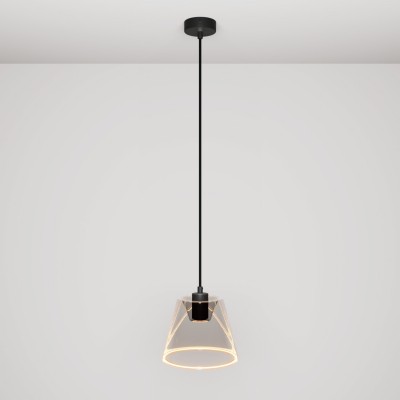 Suspension avec ampoule Ghost en cône smoky