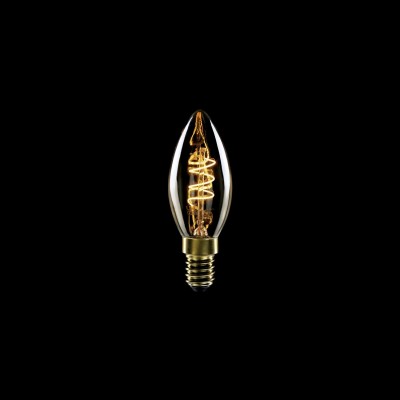 Ampoule Dorée LED Carbon Line avec filament en spirale Candle C35 2,5W 136Lm E14 1800K Dimmable - C01