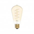 Ampoule Dorée LED Carbon Line avec filament en spirale Edison ST64 4W 250Lm E27 1800K Dimmable - C04