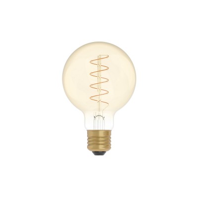 Ampoule Dorée LED Carbon Line avec filament en spirale Globe G80 4W 250Lm E27 1800K Dimmable - C05