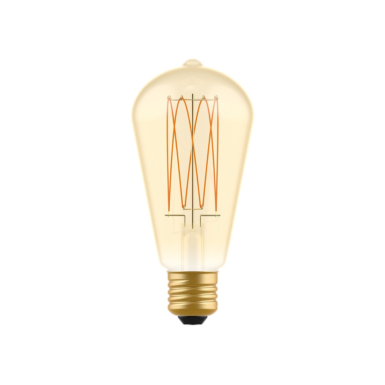 LED Glühbirne Golden Carbon Line Cage Filament Edison ST64 7W 640Lm E27 2700K Dimmbar - C54