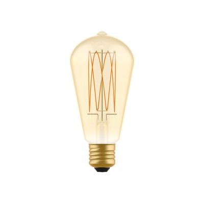 Lampadina LED Dorata Carbon Line filamento verticale Edison ST64 7W 640Lm E27 2700K Dimmerabile - C54