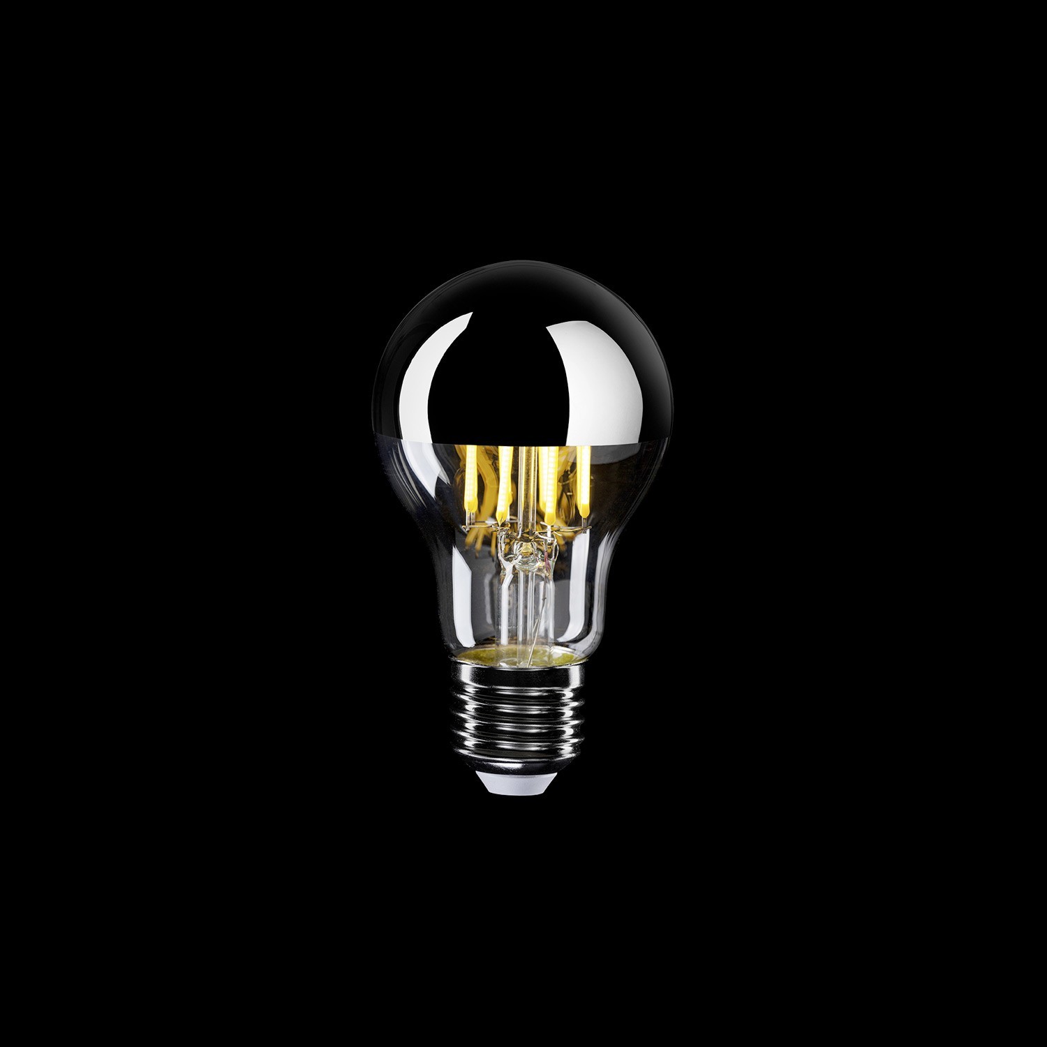 Ampoule LED Demi Sphère Argent Goutte A60 7W 650Lm E27 2700K Dimmable - A02