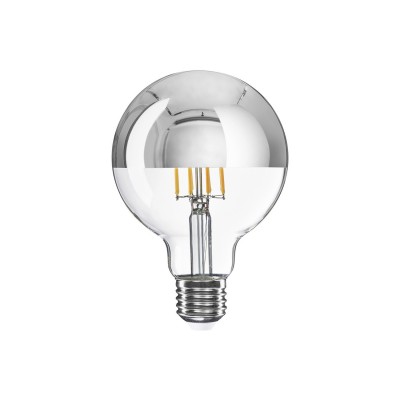 Ampoule LED Demi Sphère Argent Globe G95 7W 650Lm E27 2700K Dimmable - A04