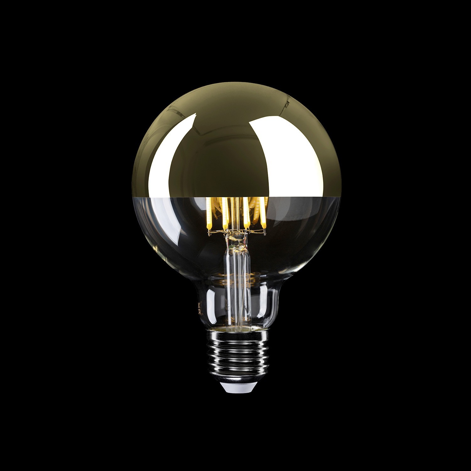 LED-Glühbirne Gold Kopfspiegel Globe G95 7W 650Lm E27 2700K dimmbar - A14