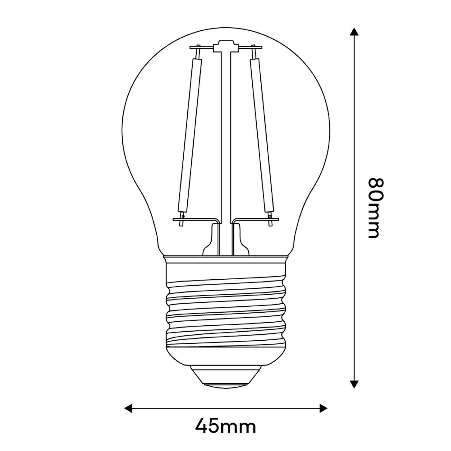 LED-Glühbirne Transparent G45 2W 136Lm E27 2700K - E08